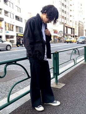 「ROTHCO（ロスコ）のアイテム（トップス）」を使った、Satoshi Makimotoさん（メンズ・166cm）の春コーディネート