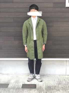 「ユナイテッドアローズ」｜「アイテム（ステンカラーコート）」を使った、s_y02さん（メンズ・172cm）の春コーディネート
