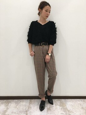 「JEANASIS（ジーナシス）のアイテム（ブーティ）」を使った、JEANASIS 新宿ミロード店STAFFさん（レディース・158cm）の秋コーディネート