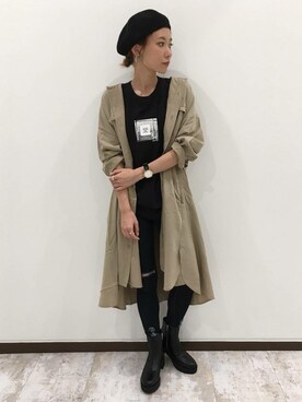 「JEANASIS（ジーナシス）のアイテム（シャツワンピース）」を使った、JEANASIS 新宿ミロード店STAFFさん（レディース・158cm）の秋コーディネート