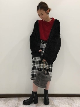 「JEANASIS（ジーナシス）のアイテム（MA-1）」を使った、JEANASIS 新宿ミロード店STAFFさん（レディース・158cm）の秋コーディネート
