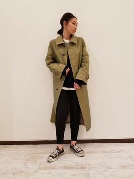 「JEANASIS（ジーナシス）のアイテム（トレンチコート）」を使った、JEANASIS 新宿ミロード店STAFFさん（レディース・158cm）の春コーディネート