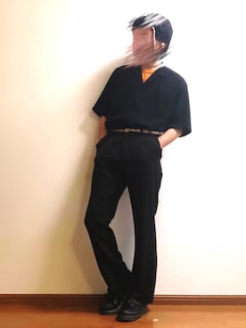 「SVEC（シュベック）のアイテム（ローファー）」を使った、木豆寸さん（メンズ・170cm）の夏コーディネート