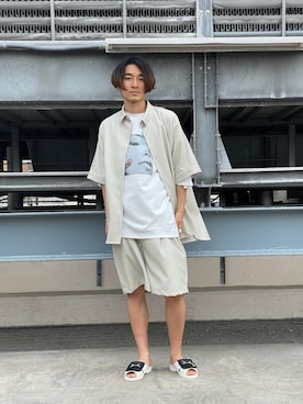 「Lui's（ルイス）のアイテム（サンダル）」を使った、🏃‍♂️kazu🏌️‍♀️さん（メンズ・177cm）の春コーディネート