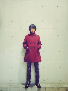 「JOHN LAWRENCE SULLIVAN（ジョンローレンスサリバン）のアイテム（ピーコート）」を使った、REIKO.Nさん（レディース・156cm）の秋コーディネート