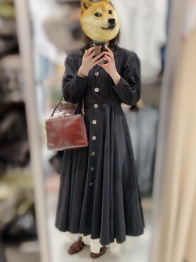 「foufouのアイテム（ワンピース、ブラック系）」を使った、こゆきさん（レディース・160cm）の夏コーディネート