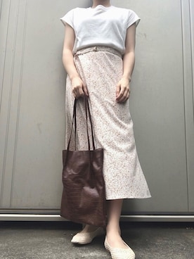 「Sens de vie（サンスドゥウ゛ィ）のアイテム」を使った、ぽぽさん（レディース・150cm）の春コーディネート