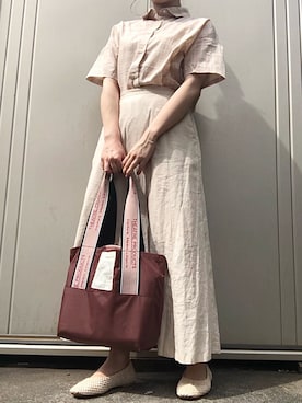 「シアタープロダクツ(THEATRE PRODUCTS)」｜「アイテム（バレエシューズ）」を使った、ぽぽさん（レディース・150cm）の春コーディネート