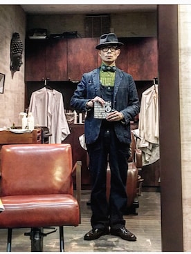 「EVISU（エヴィス）のアイテム（サロペット/オーバーオール）」を使った、e-wamoさん（メンズ・173cm）の春コーディネート