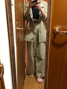 「SHEL’TTER（シェルター）のアイテム（ジャケット/アウター）」を使った、meguuuさん（レディース・156cm）の夏コーディネート
