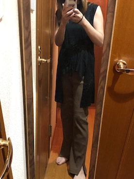 「SHEL’TTER（シェルター）のアイテム（パンツ）」を使った、meguuuさん（レディース・156cm）の秋コーディネート