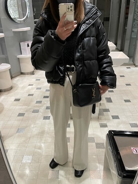 ZARAのダウンジャケット/コートを使った「レザー」のレディース人気