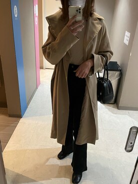 「crie conforto（クリーコンフォルト）のアイテム（ジャケット/アウター）」を使った、meguuuさん（レディース・156cm）の春コーディネート