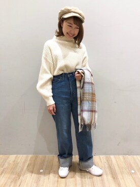 「チェック柄に恋してる」｜「アイテム（キャップ）」を使った、はやぴ👶🏻さん（レディース・153cm）の秋コーディネート