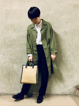 「coen（コーエン）のアイテム（ジャケット/アウター）」を使った、coen  おのさん（レディース・165cm）の秋コーディネート