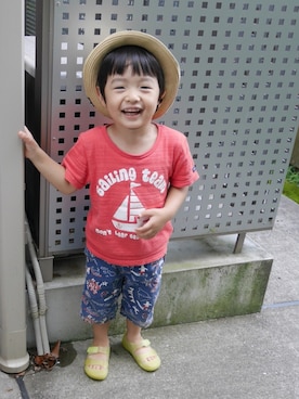 「kladskap（クレードスコープ）のアイテム（その他パンツ）」を使った、nato☆さん（キッズ・90cm）の秋コーディネート