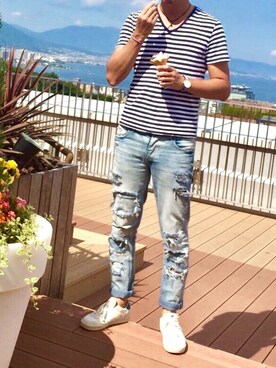 「アイテム（腕時計、パープル系）」を使った、湖太郎@商社ファッション男子さん（メンズ・177cm）の秋コーディネート