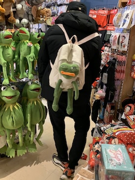 「DAISO（DAISO）のアイテム（帽子）」を使った、totoroさん（メンズ・182cm）の冬コーディネート