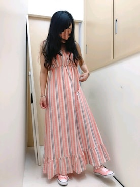 「RCWB（アールシーダブリュービー）のアイテム（ワンピース/ドレス）」を使った、雲さん（レディース・159cm）の夏コーディネート