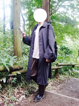 「kutir（クティール）のアイテム（ステンカラーコート）」を使った、けいとさん（メンズ・171cm）の秋コーディネート