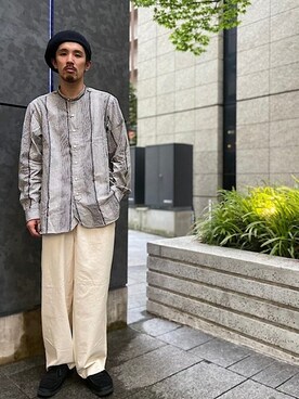 「MACOBER（マコバ）のアイテム」を使った、後藤さん（メンズ・179cm）の夏コーディネート