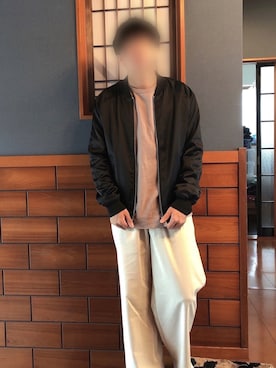 「H&M（エイチ・アンド・エム）のアイテム（MA-1）」を使った、マサさん（メンズ・165cm）の秋コーディネート