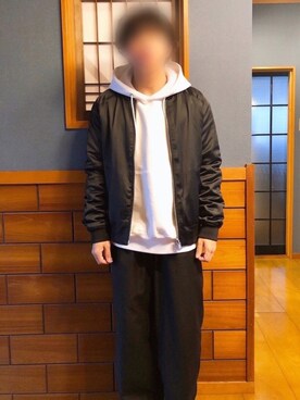 「H&M（エイチ・アンド・エム）のアイテム（MA-1）」を使った、マサさん（メンズ・165cm）の冬コーディネート