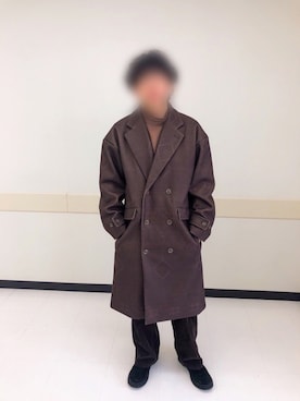 「CASPER JOHN」｜「アイテム（チェスターコート）」を使った、マサさん（メンズ・165cm）の冬コーディネート