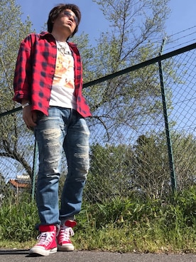 くすしんさん（メンズ・175cm）の春コーディネート