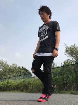 「Reign（レイン）のアイテム」を使った、くすしんさん（メンズ・175cm）の夏コーディネート