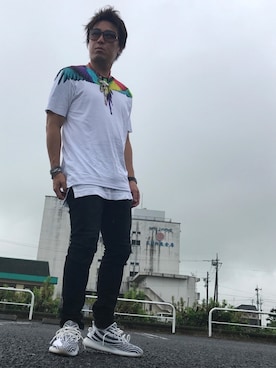 「フェザー」｜「アイテム（その他）」を使った、くすしんさん（メンズ・175cm）の夏コーディネート