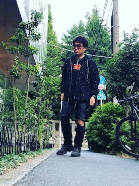「minedenim」｜「アイテム（アクセサリー）」を使った、くすしんさん（メンズ・175cm）の秋コーディネート