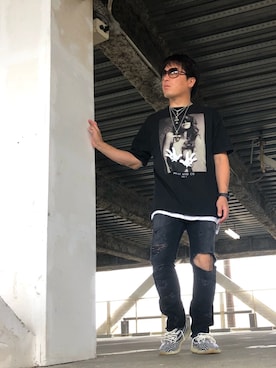 「minedenim」｜「アイテム（アクセサリー）」を使った、くすしんさん（メンズ・175cm）の秋コーディネート