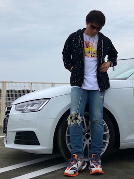 「minedenim」｜「アイテム（アクセサリー）」を使った、くすしんさん（メンズ・175cm）の秋コーディネート