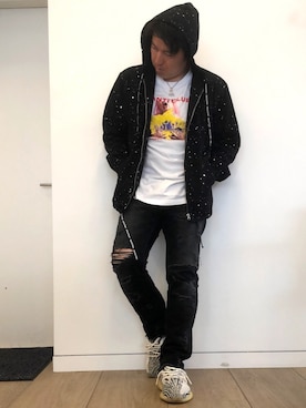 「minedenim」｜「アイテム（アクセサリー）」を使った、くすしんさん（メンズ・175cm）の春コーディネート