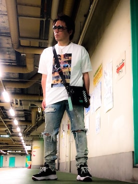 「minedenim」｜「アイテム（アクセサリー）」を使った、くすしんさん（メンズ・175cm）の夏コーディネート
