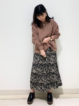 「OZOC（オゾック）のアイテム（パンプス）」を使った、sumicaさん（レディース・157cm）の秋コーディネート