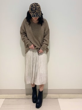 「OZOC（オゾック）のアイテム（キャップ）」を使った、sumicaさん（レディース・157cm）の秋コーディネート