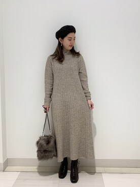 「OZOC（オゾック）のアイテム（ハンチング/ベレー帽）」を使った、sumicaさん（レディース・157cm）の秋コーディネート