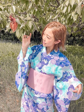 「アイテム（浴衣）」を使った、3児mama／achaさん（レディース・162cm・20代）の夏コーディネート