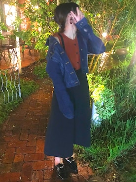 「秋のブラウンスタイル」｜「アイテム（デニムジャケット）」を使った、さあやさん（レディース・156cm）の秋コーディネート