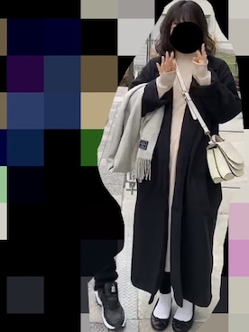 「kutir（クティール）のアイテム（チェスターコート）」を使った、み    おさん（レディース・157cm）の冬コーディネート