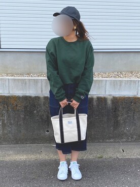 Champion チャンピオン Pullover オーバーサイズ プルオーバースウェットを使ったレディース人気ファッションコーディネート Wear