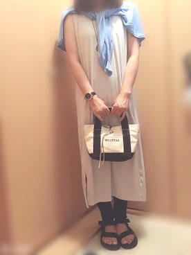 「M.deux（エムドゥ）のアイテム（トップス）」を使った、かなやんやんさん（レディース・156cm）の夏コーディネート