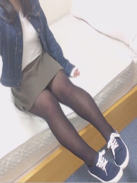 「axes femme（アクシーズファム）のアイテム（デニムジャケット）」を使った、みぃ。さん（レディース・146cm）の冬コーディネート