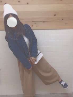 「axes femme（アクシーズファム）のアイテム（デニムジャケット）」を使った、みぃ。さん（レディース・146cm）の春コーディネート