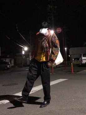 「no brand（ノーブランド）のアイテム（ナイロンジャケット）」を使った、okaさん（メンズ・183cm）の春コーディネート