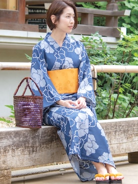 「アイテム（浴衣）」を使った、Laveange officialさん（レディース・163cm）の夏コーディネート