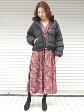 「アイテム（シャツワンピース）」を使った、Laveange officialさん（レディース・163cm）の冬コーディネート