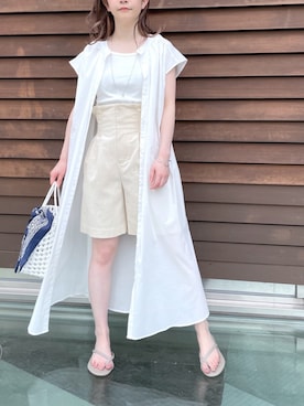 「ショーパン」｜「アイテム（ワンピース/ドレス）」を使った、Laveange officialさん（レディース・154cm）の春コーディネート